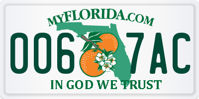 FL license plate 0067AC