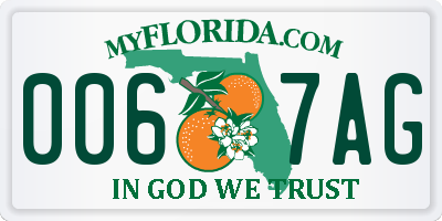FL license plate 0067AG