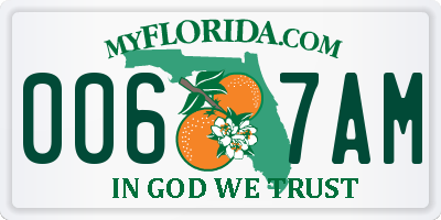 FL license plate 0067AM