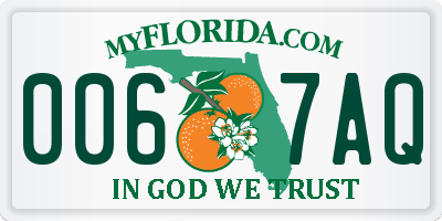 FL license plate 0067AQ