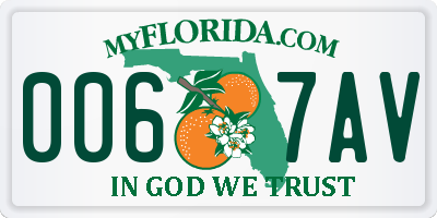 FL license plate 0067AV