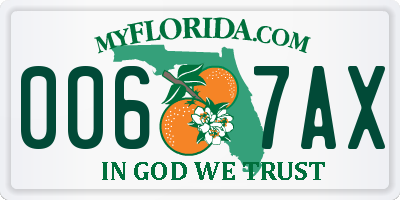 FL license plate 0067AX