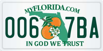FL license plate 0067BA
