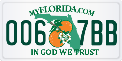 FL license plate 0067BB
