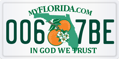 FL license plate 0067BE