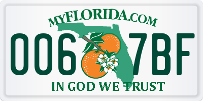 FL license plate 0067BF