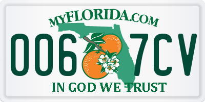 FL license plate 0067CV