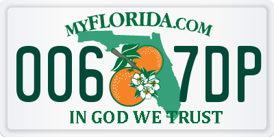 FL license plate 0067DP