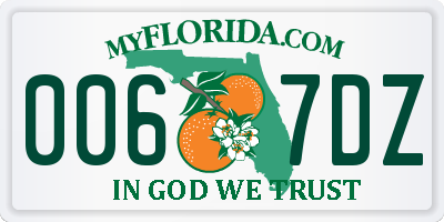 FL license plate 0067DZ