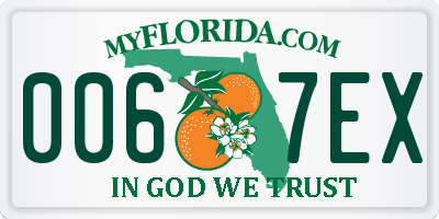 FL license plate 0067EX