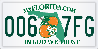 FL license plate 0067FG