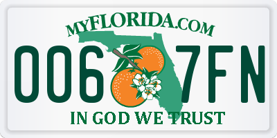 FL license plate 0067FN