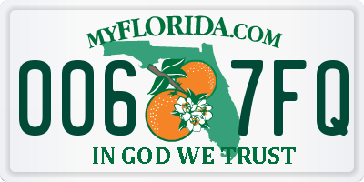 FL license plate 0067FQ