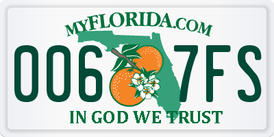 FL license plate 0067FS