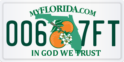 FL license plate 0067FT