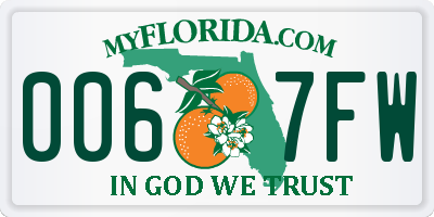 FL license plate 0067FW