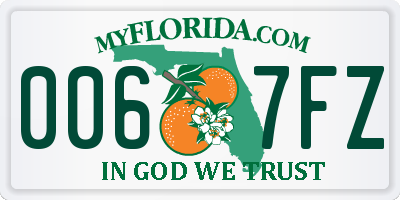 FL license plate 0067FZ