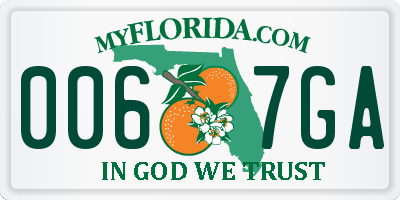 FL license plate 0067GA