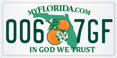 FL license plate 0067GF