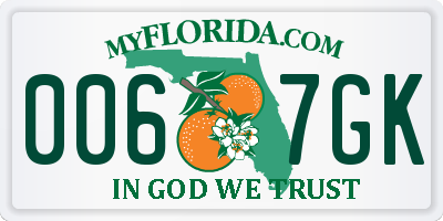 FL license plate 0067GK