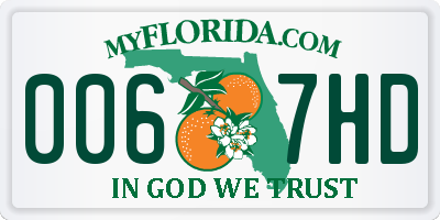 FL license plate 0067HD