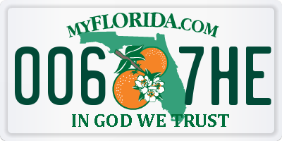 FL license plate 0067HE