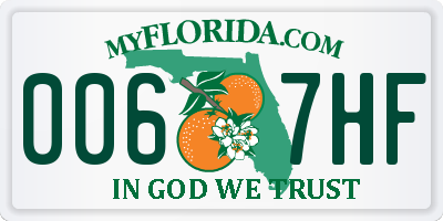 FL license plate 0067HF