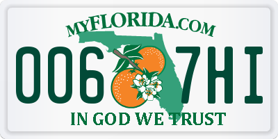 FL license plate 0067HI