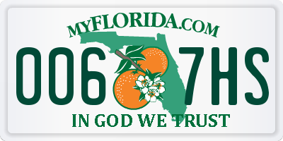 FL license plate 0067HS