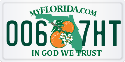 FL license plate 0067HT