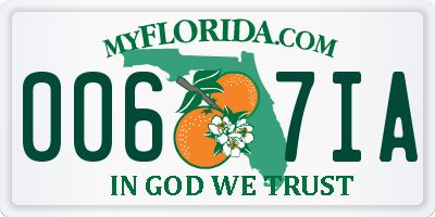 FL license plate 0067IA