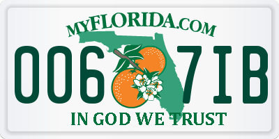 FL license plate 0067IB