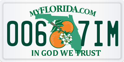 FL license plate 0067IM