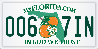 FL license plate 0067IN