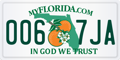FL license plate 0067JA