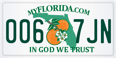 FL license plate 0067JN