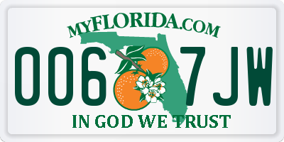 FL license plate 0067JW