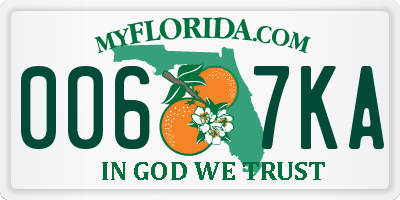 FL license plate 0067KA