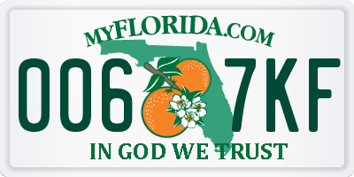 FL license plate 0067KF