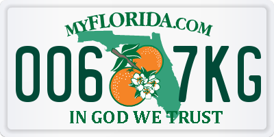 FL license plate 0067KG