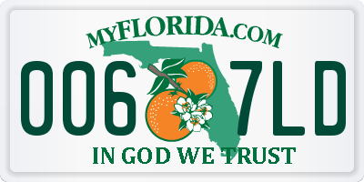 FL license plate 0067LD