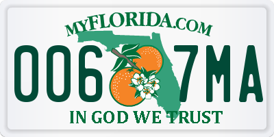 FL license plate 0067MA