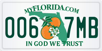 FL license plate 0067MB