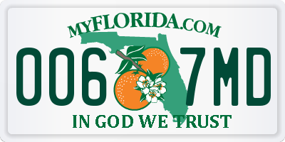FL license plate 0067MD