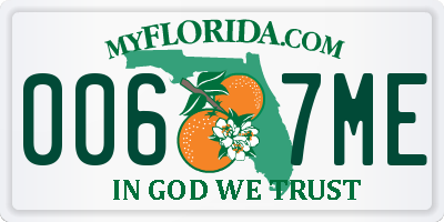 FL license plate 0067ME