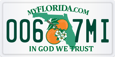 FL license plate 0067MI