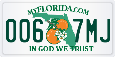 FL license plate 0067MJ