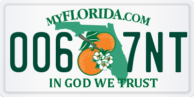FL license plate 0067NT