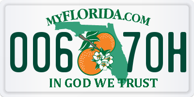 FL license plate 0067OH