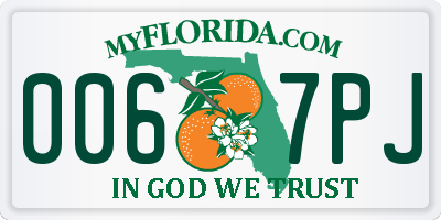 FL license plate 0067PJ